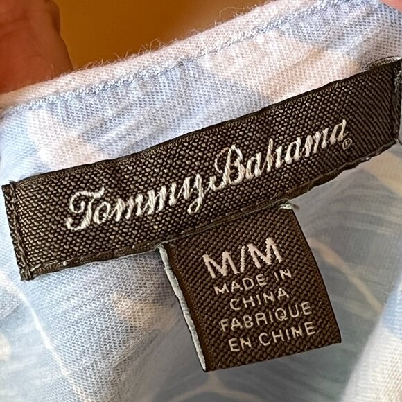 Tommy Bahama Blue Tank Dress Sleeveless Tropical Print Short Cotton Size M - Picture 8 of 9